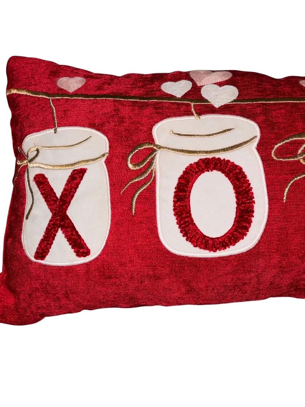 Festive Red XOXO Lumbar Pillow -